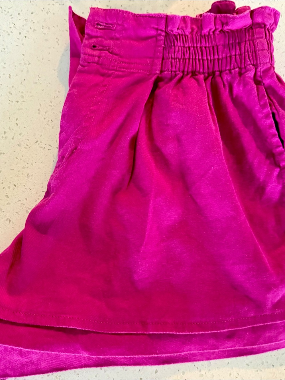 Anthropologie NWOT Pink Women's Shorts Size 6 High-Waist Magenta Linen & Cotton